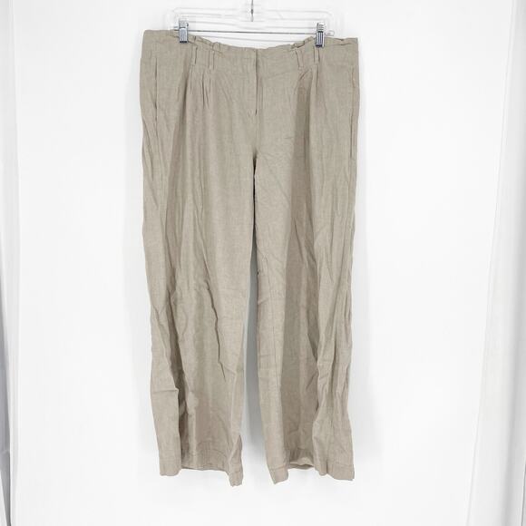 BCBGMaxazria Linen Mid Rise Straight Pants Size 10 - Picture 1 of 9
